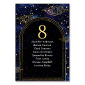 Elegante mystieke hemelse bruiloft zitplaatsen kaart (Achterkant)