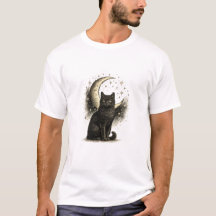 Elegante Mystieke Zwarte Kat Hemelse Kunst