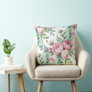 elegante naadloze bloemmotief in watercolorstijl kussen