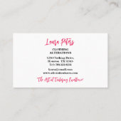 Elegante naaimachine & kleurrijke bloemen visitekaartje (Achterkant)