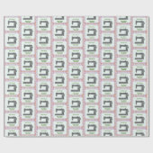 Elegante naaimachine Plaid Gemaakt met Liefde Cadeaupapier (Vlak)