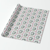 Elegante naaimachine Plaid Gemaakt met Liefde Cadeaupapier (Uitgerold)