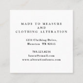 Elegante  naaimachine rode rozenbloem vierkante visitekaartje (Achterkant)