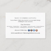 Elegante Naaimachine Tropische Bloem Tailoring Visitekaartje (Achterkant)