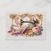 Elegante naaister naaien visitekaartje (Voorkant)