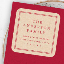 Elegante naam border Kraft look retouradres