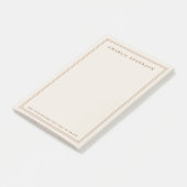 Elegante naam dubbele rand licht tan bruin post-it® notes (Schuin)
