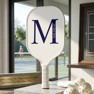 Elegante naam en gepersonaliseerd monogram pickleball paddle