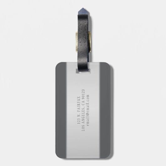 Elegante naam en monogram belettering (of andere t bagagelabel (Achterkant verticaal)