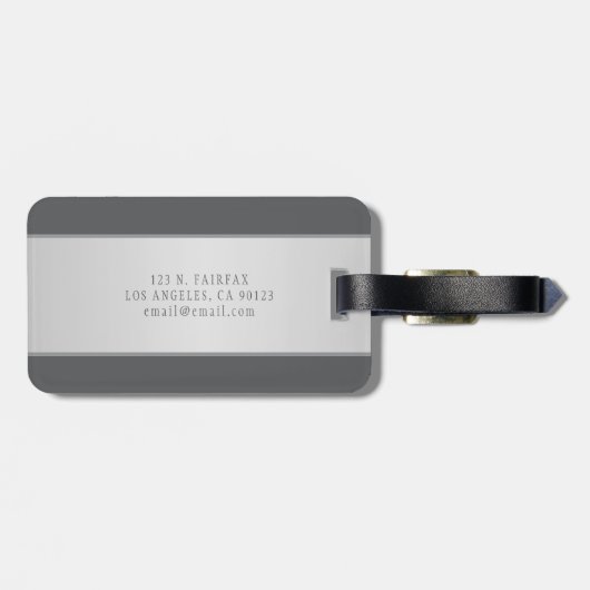 Elegante naam en monogram belettering (of andere t bagagelabel (Achterkant horizontaal)