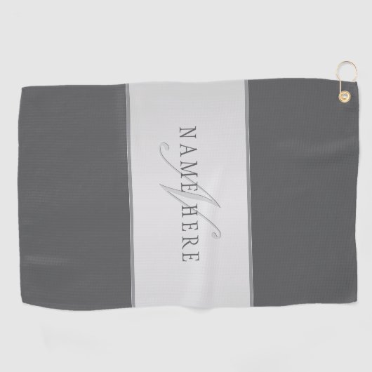Elegante naam en monogram belettering (of andere t golfhanddoek (Horizontaal)