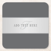 Elegante naam en monogram belettering (of andere t kartonnen onderzetters (Voorkant)