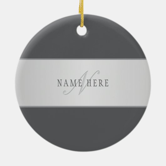 Elegante naam en monogram belettering (of andere t keramisch ornament (Achterkant)