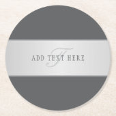 Elegante naam en monogram belettering (of andere t ronde kartonnen onderzetter (Voorkant)