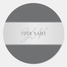 Elegante naam en monogram belettering (of andere t ronde sticker