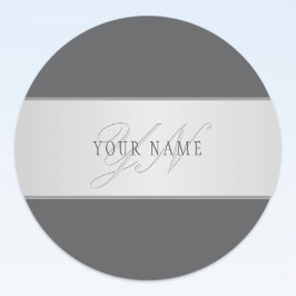 Elegante naam en monogram belettering (of andere t ronde sticker