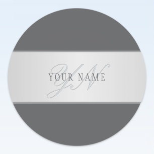 Elegante naam en monogram belettering (of andere t ronde sticker