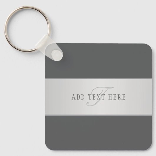 Elegante naam en monogram belettering (of andere t sleutelhanger (Voorkant)