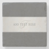 Elegante naam en monogram belettering (of andere t stenen onderzetter (Voorkant)