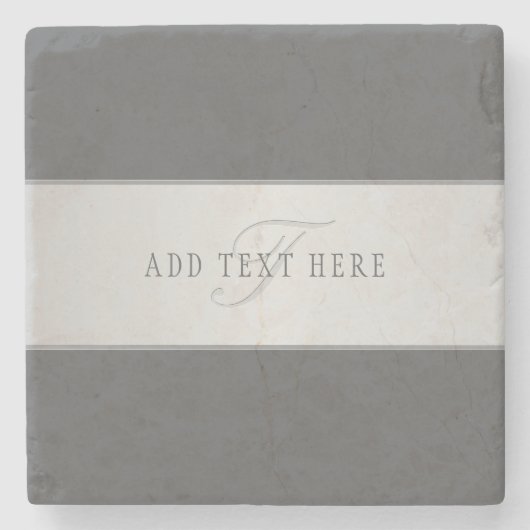 Elegante naam en monogram belettering (of andere t stenen onderzetter (Voorkant)