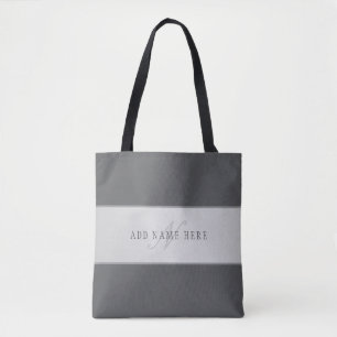 Elegante naam en monogram belettering (of andere t tote bag