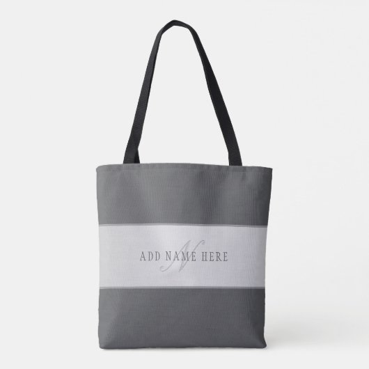 Elegante naam en monogram belettering (of andere t tote bag (Achterkant)