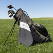Elegante naam en monogram | Donker en lichtgrijs Golfhanddoek (Groen)