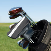 Elegante naam en monogram | Donker en lichtgrijs Golfheadcover (Insitu)