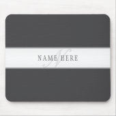 Elegante naam en monogram | Donker en lichtgrijs Muismat (Voorkant)