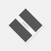 Elegante naam en monogram | Donker en lichtgrijs Servet (Hoek)