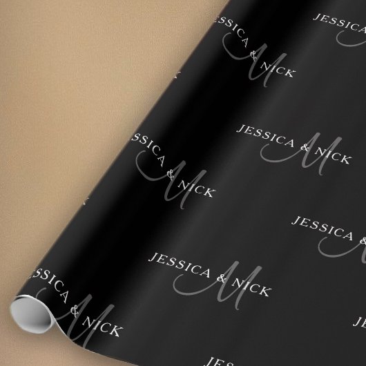 Elegante naam- en monogramcombinaties voor koppels cadeaupapier