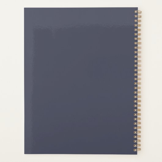 Elegante naam Familie Home Slate Grey Planner (Achterkant)