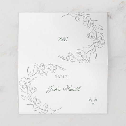 Elegante naam Food Kaart Plaatskaartje (Buitenkant ongevouwen)