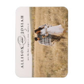 Elegante Naam Foto Bruiloft Save the Date Magneet (Verticaal)
