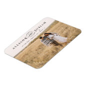 Elegante Naam Foto Bruiloft Save the Date Magneet (Linkerzijde)