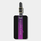 Elegante naam & geïnitialiseerd monogram bagagelabel (Voorkant verticaal)