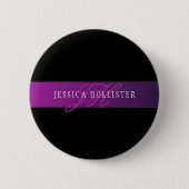 Elegante naam & geïnitialiseerd monogram ronde button 5,7 cm (Voorkant)