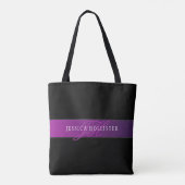 Elegante naam & geïnitialiseerd monogram tote bag (Achterkant)