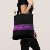 Elegante naam & geïnitialiseerd monogram tote bag (Dichtbij)