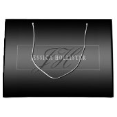 Elegante naam & geïnitialiseerde monogram | Zwart Groot Cadeauzakje (Voorkant)