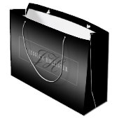 Elegante naam & geïnitialiseerde monogram | Zwart Groot Cadeauzakje (Achterkant Gekanteld)