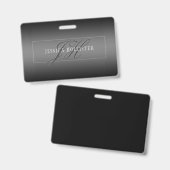 Elegante naam & geïnitialiseerde monogrammen | Zwa Badge (Voor- en achterkant)