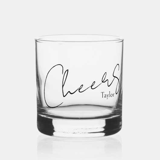 Elegante naam Gepersonaliseerde Proost Whisky Glas (Voorkant)