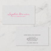 ELEGANTE NAAM IN ROZE OP  PATROON VISITEKAARTJE (Voorkant / Achterkant)