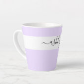 Elegante naam in script typografie lavendel latte mok (Linkerhoek)