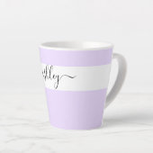 Elegante naam in script typografie lavendel latte mok (Rechterhoek)