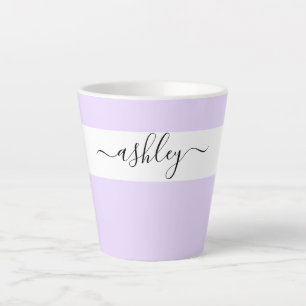 Elegante naam in script typografie lavendel latte mok