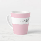 Elegante naam in script typografie roze latte mok (Linkerhoek)