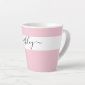 Elegante naam in script typografie roze latte mok (Rechterhoek)
