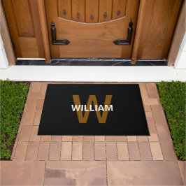 Elegante naam in zwart-wit monogram deurmat